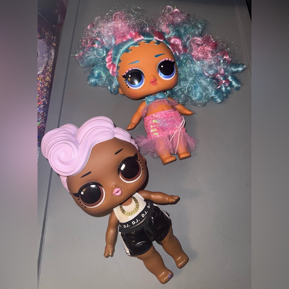 LOL Surprise Big Baby Hair Large 11" Splash Queen & LOL Surprise Big Baby D.J.